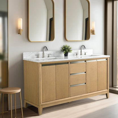 Meuble-lavabo de salle de bain Vanity Art avec lavabo en céramique et plateau en marbre reconstitué