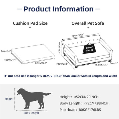 Lit pour animal de compagnie en velours capitonné avec coussin amovible