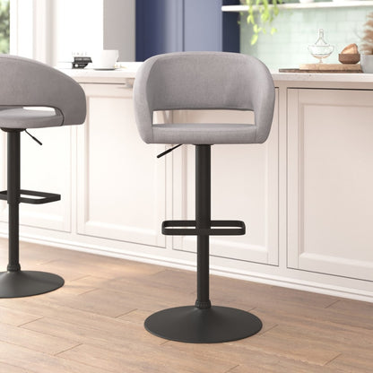 Tabouret de bar moderne rembourré à hauteur réglable avec dossier arrondi