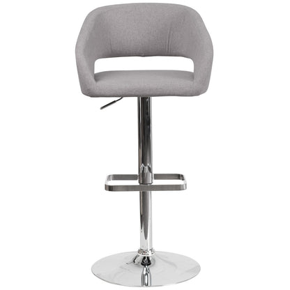 Tabouret de bar moderne rembourré à hauteur réglable avec dossier arrondi