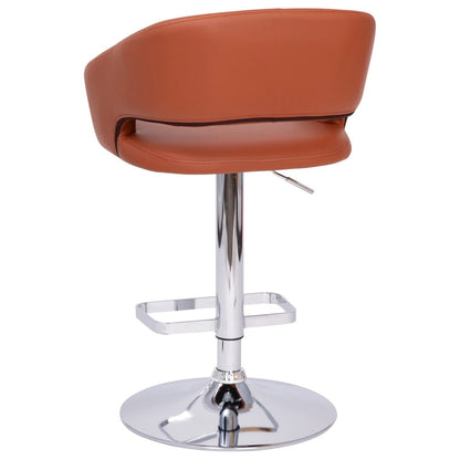 Tabouret de bar moderne rembourré à hauteur réglable avec dossier arrondi