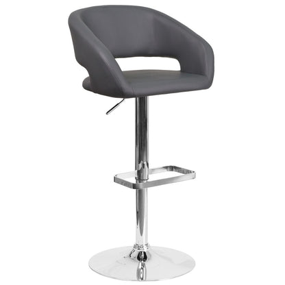 Tabouret de bar moderne rembourré à hauteur réglable avec dossier arrondi