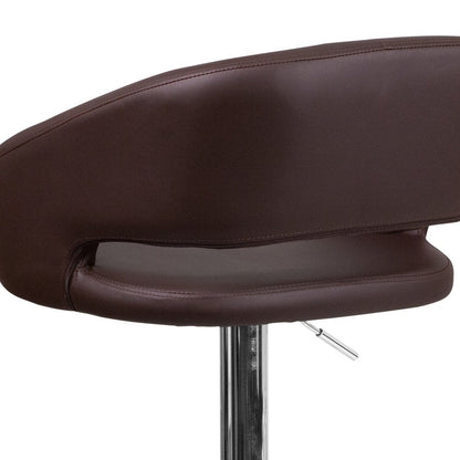 Tabouret de bar moderne rembourré à hauteur réglable avec dossier arrondi