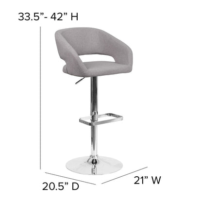 Tabouret de bar moderne rembourré à hauteur réglable avec dossier arrondi