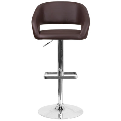 Tabouret de bar moderne rembourré à hauteur réglable avec dossier arrondi
