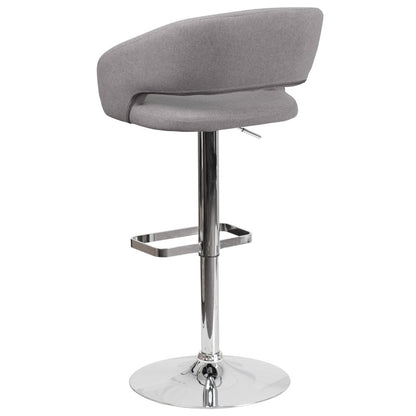 Tabouret de bar moderne rembourré à hauteur réglable avec dossier arrondi