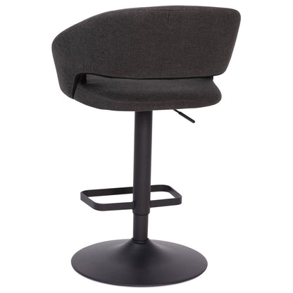 Tabouret de bar moderne rembourré à hauteur réglable avec dossier arrondi