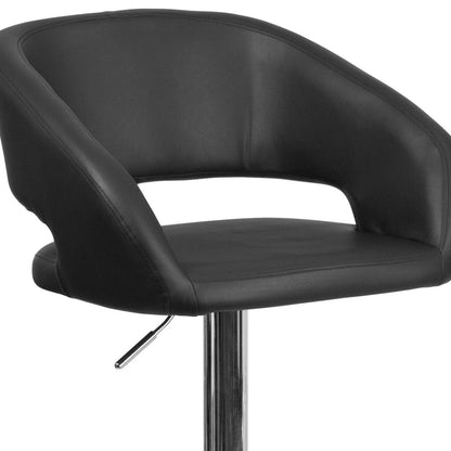 Tabouret de bar moderne rembourré à hauteur réglable avec dossier arrondi