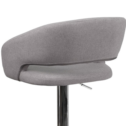 Tabouret de bar moderne rembourré à hauteur réglable avec dossier arrondi