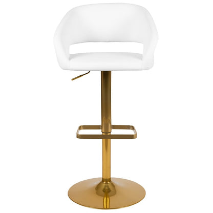 Tabouret de bar moderne rembourré à hauteur réglable avec dossier arrondi