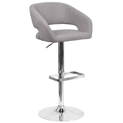 Tabouret de bar moderne rembourré à hauteur réglable avec dossier arrondi
