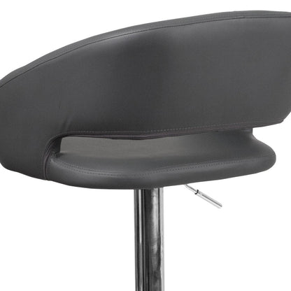Tabouret de bar moderne rembourré à hauteur réglable avec dossier arrondi