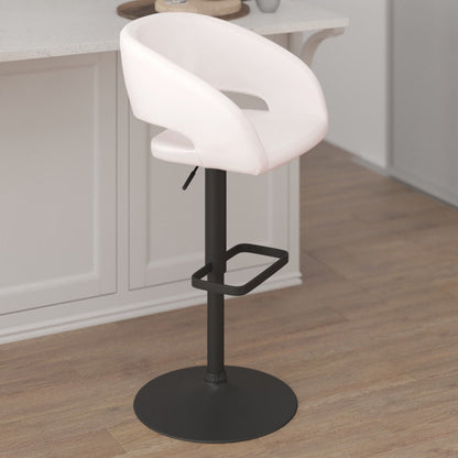 Tabouret de bar moderne rembourré à hauteur réglable avec dossier arrondi