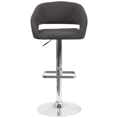 Tabouret de bar moderne rembourré à hauteur réglable avec dossier arrondi