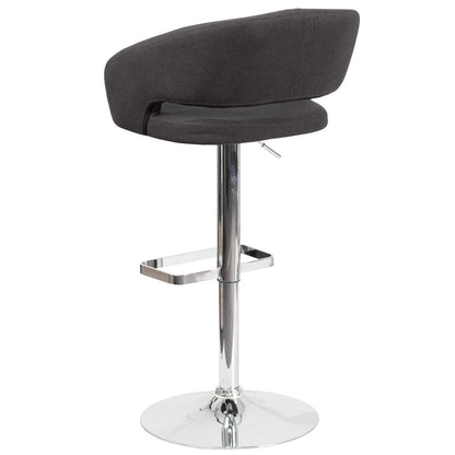 Tabouret de bar moderne rembourré à hauteur réglable avec dossier arrondi