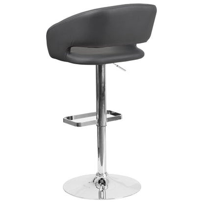 Tabouret de bar moderne rembourré à hauteur réglable avec dossier arrondi