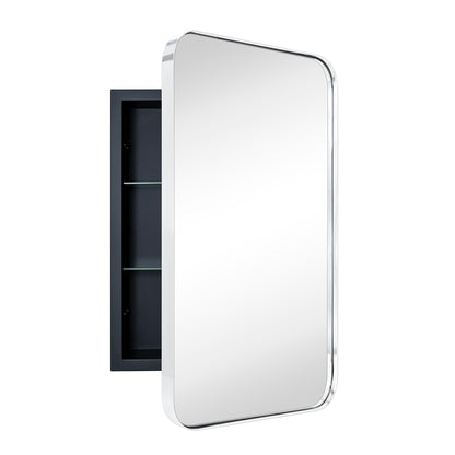 Armoire à pharmacie encastrée TEHOME WH avec miroir et étagères réglables