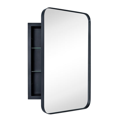 Armoire à pharmacie encastrée TEHOME WH avec miroir et étagères réglables