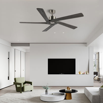 Ventilateur de plafond d'intérieur WINGBO 54 pouces avec moteur à courant continu sans éclairage - N/A
