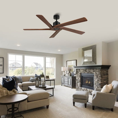 Ventilateur de plafond d'intérieur WINGBO 54 pouces avec moteur à courant continu sans éclairage - N/A