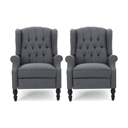 Fauteuils inclinables en tissu capitonné Walter (lot de 2) par Christopher Knight Home