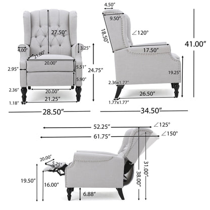 Fauteuils inclinables en tissu capitonné Walter (lot de 2) par Christopher Knight Home