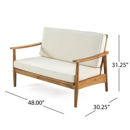 Ensemble de salon de jardin Willowbrook en bois d'acacia 4 places par Christopher Knight Home