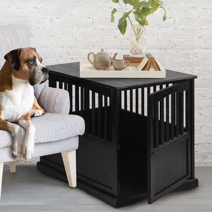 Table d'appoint en bois pour cage pour animaux de compagnie avec porte verrouillable