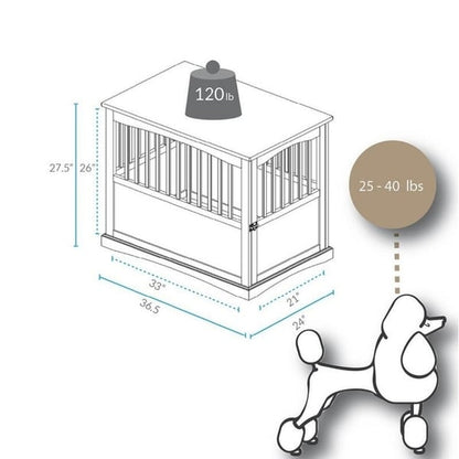 Table d'appoint en bois pour cage pour animaux de compagnie avec porte verrouillable