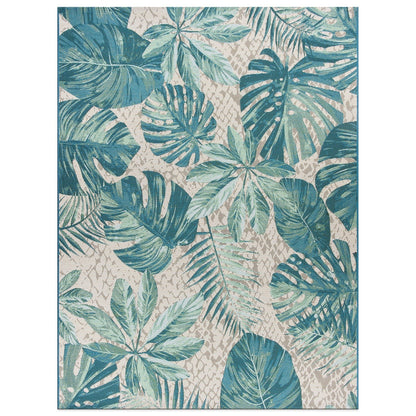 Tapis d'intérieur/extérieur contemporain à motif floral tropical de la World Rug Gallery