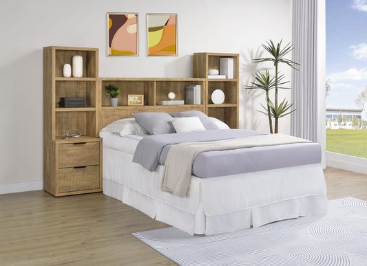 Ensemble de chambre à coucher complet 3 pièces Westpark avec bibliothèque et tête de lit en manguier
