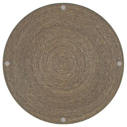 Table d'appoint ronde en jonc de mer tressé Halden, marron clair