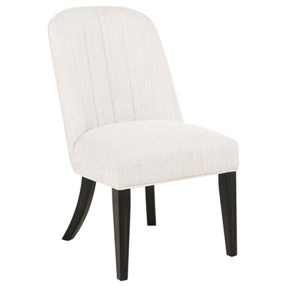 Chaise de salle à manger rembourrée Leandro crème (lot de 2)