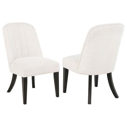 Chaise de salle à manger rembourrée Leandro crème (lot de 2)