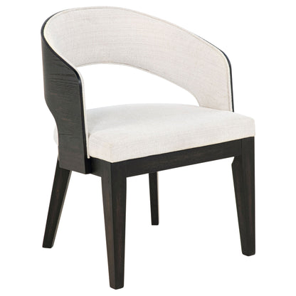 Chaise de salle à manger rembourrée Leandro crème (lot de 2)