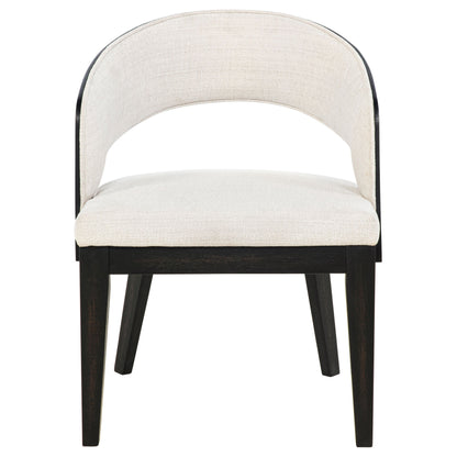 Chaise de salle à manger rembourrée Leandro crème (lot de 2)