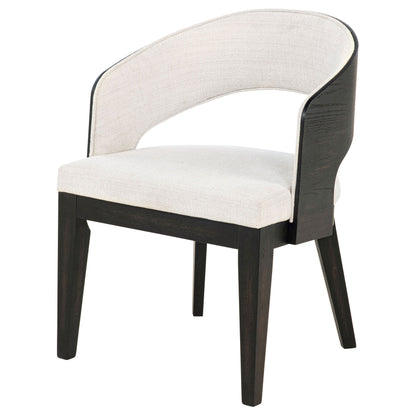 Chaise de salle à manger rembourrée Leandro crème (lot de 2)