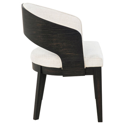 Chaise de salle à manger rembourrée Leandro crème (lot de 2)