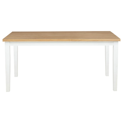 Table à manger rectangulaire Andrews de 66 pouces, frêne clair et blanc