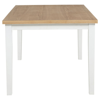 Ensemble de salle à manger rectangulaire Andrews 7 pièces en frêne clair et blanc