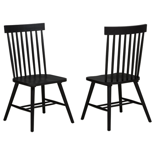 Chaise de salle à manger Andrews Windsor à dossier fuseau, noire