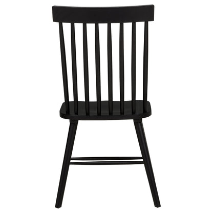 Chaise de salle à manger Andrews Windsor à dossier fuseau, noire