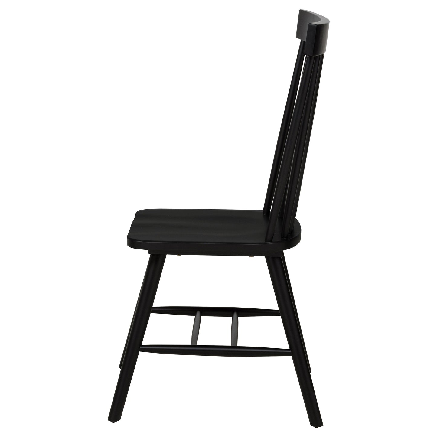 Chaise de salle à manger Andrews Windsor à dossier fuseau, noire