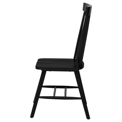 Chaise de salle à manger Andrews Windsor à dossier fuseau, noire
