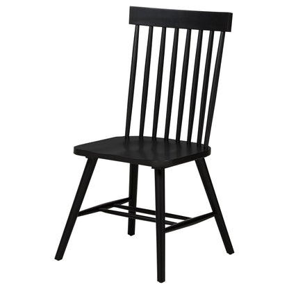 Chaise de salle à manger Andrews Windsor à dossier fuseau, noire