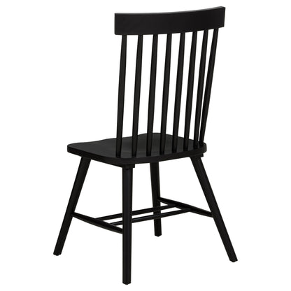 Chaise de salle à manger Andrews Windsor à dossier fuseau, noire