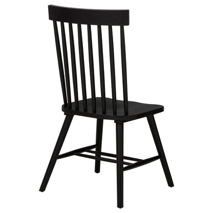 Chaise de salle à manger Andrews Windsor à dossier fuseau, noire