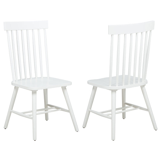 Chaise de salle à manger Andrews Windsor à dossier fuseau, blanche