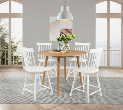 Table à manger ronde Andrews de 48 pouces, hauteur comptoir, frêne clair