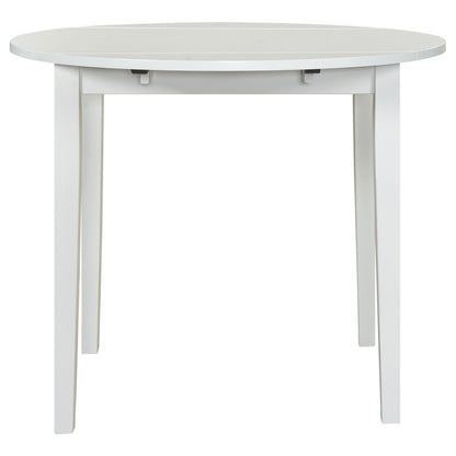 Ensemble de table à manger ronde à abattants Bucknell, 3 pièces, blanc